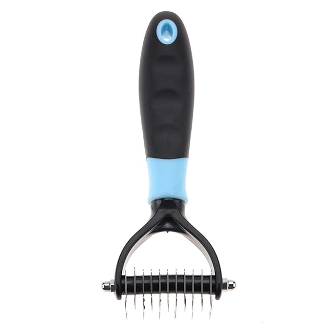 Deshedding Dog Brush, Cat Brush Dog Brush for Shedding Dog Rake Double Sided Undercoat Rake Comb for Detangling, Deshedding Pet Grooming Brush for Small, Medium Dogs and Cats