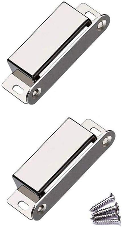 WOOCH Magnetic Door Catch - 50lb High Magnetic Stainless Steel Heavy Duty Catch for Kitchen Bathroom Cupboard Wardrobe Closet Closures Cabinet Door Drawer Latch (Silver, 2-Pack)