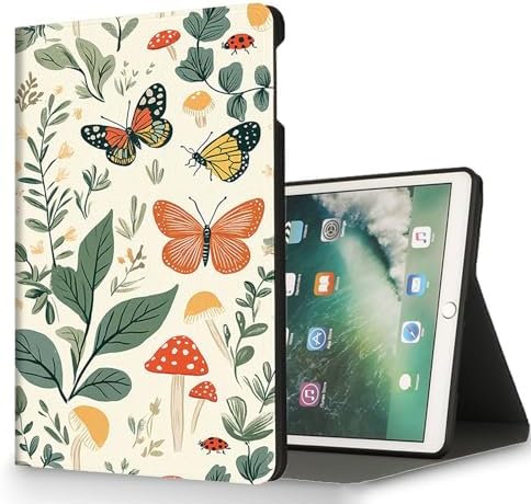 for Microsoft Surface Pro 8-13" 2021 Tablet Case,Auto Wake/Sleep,Adjustable Stand Protective Cover - Butterfly Leaf Mushroom
