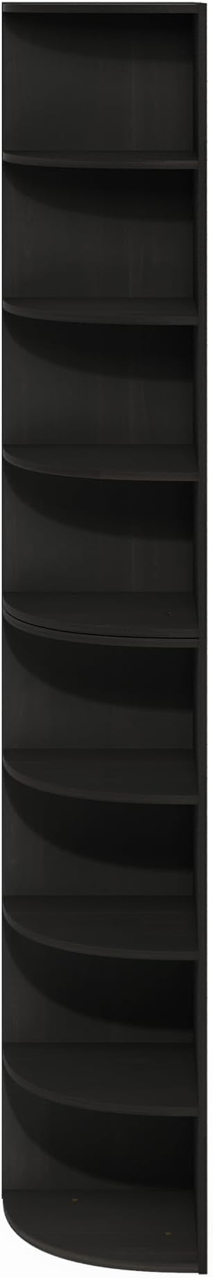 Furinno ECON Corner Shelf, 8-Tier Corner Book Shelf, Storage Shelves, Display Rack, Bookshelf, for Organization and Storage, Living Room, Home Office, Espresso