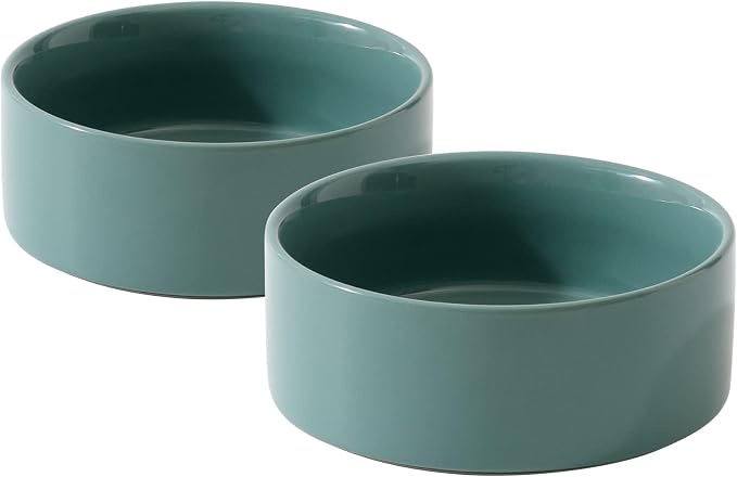 Havniva Cat Bowls Set of Two, 6.1” Ceramic Cat Food Bowls, Cat Water Bowl | Cat Food and Water Bowl Set, Non-Slip Base, Food-Grade Ceramic, Wide Opening, Dishwasher Safe, Pet Bowls Whisker Friendly