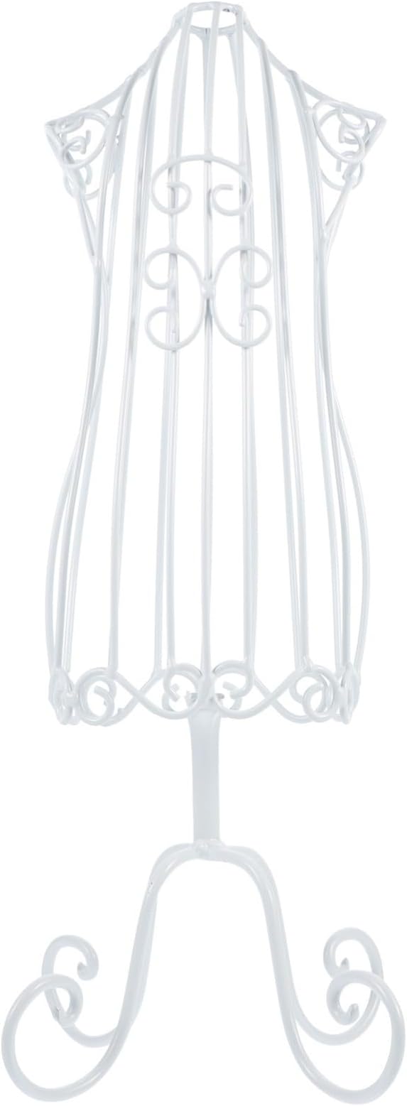 Garneck Pet Clothing Display Rack for Dog Clothes and Pet Apparel White Iron Art Storage Rack with Vintage Design for Organizing and Displaying at Home