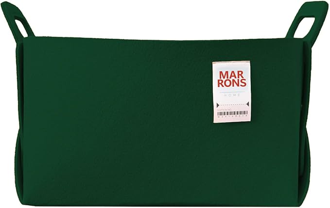 Collapsible Felt DEEPGREEN Storage Bin Large 14.6"x9.4"x9.4" – Foldable Basket with Handles for Closet, Laundry Room Organization, Toy Storage, Decorative Storage Bins for Shelves, Nursery