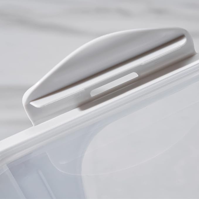 15 Liter / 30 lbs Rice Storage Container with Measuring Cup, BPA free, For Rice | Grain | Pet Food | Flour, 2 counts, Clear