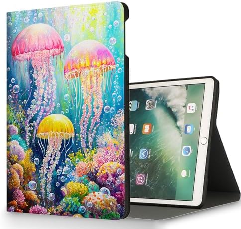 for Microsoft Surface Pro 8-13" 2021 Tablet Case,Auto Wake/Sleep,Adjustable Stand Protective Cover - Jellyfish Ocean