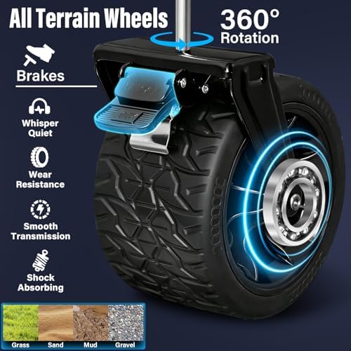 Collapsible Wagon Cart, Folding Cart with 600LBS Capacity, Black | All-Terrain Wheels & Built-In Brakes, Heavy Duty Utility Wagon for Grocery Camping Garden Shopping Sports