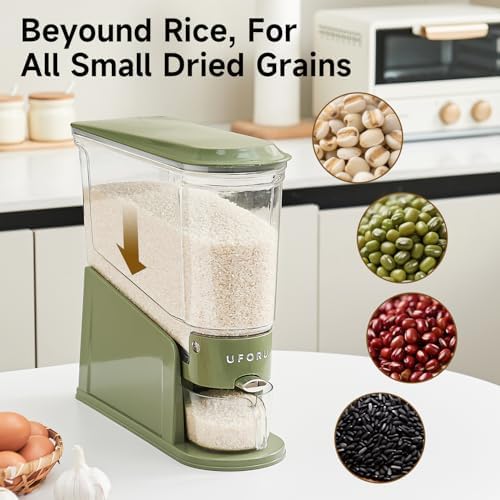 UFORU Slim Rice Dispenser 11 LB,Clear Rice Storage for Small Spaces