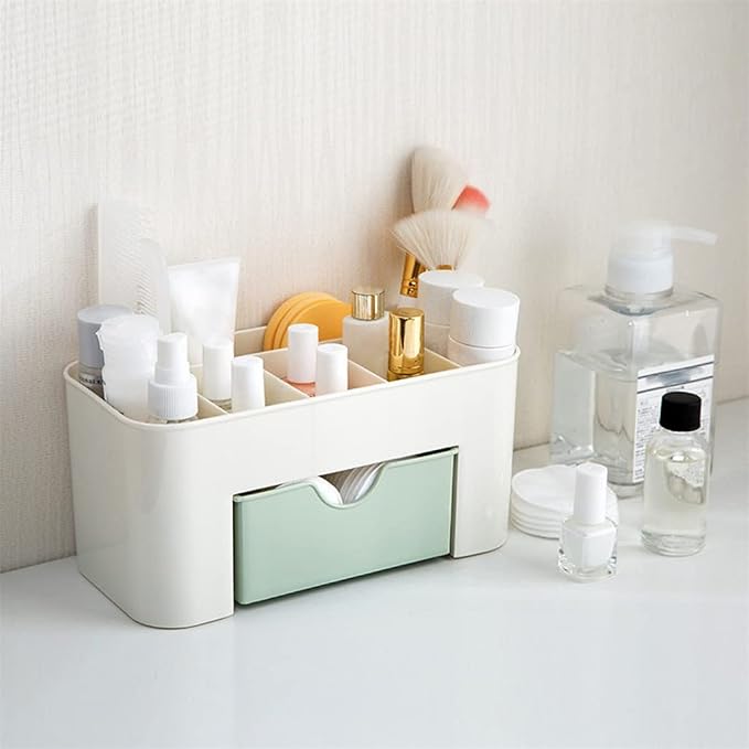 Plastic Cosmetic Storage Box Drawer Storage Box Drawer Divider Cosmetics Jewelry Storage Box Series Household Storage Drawer (Color : Blue) (Gray)