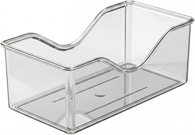 Divided Storage Box with Lid, PET Plastic Organizer for Desktop Drawers, Clear Compartments for Office Supplies Craft Jewelry (1 PC)