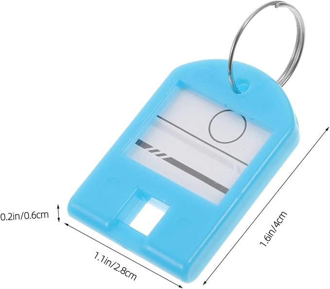 TEHAUX 50pcs Key Tags Split for Easy Identification Multi-Function Luggage Labels for Bags Keys Pets and Boys and Girls Items Organizers