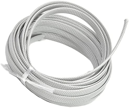 Bettomshin 1Pc 16.4Ft(5m) Cable Management Sleeve, 5/16"(8mm) Width PET Grey Cord Protector, Wire Loom Tube Insulated Split Sleeving for USB Cable Power Cord Organizer Video Cable Hider