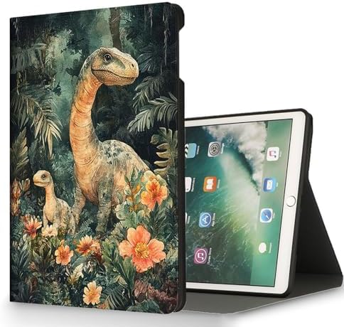 for Microsoft Surface Pro X/Pro X Plus-13 2019/2020/2021/2024 Tablet Case,Auto Wake/Sleep,Adjustable Stand Protective Cover - Dinosaur Family Jungle