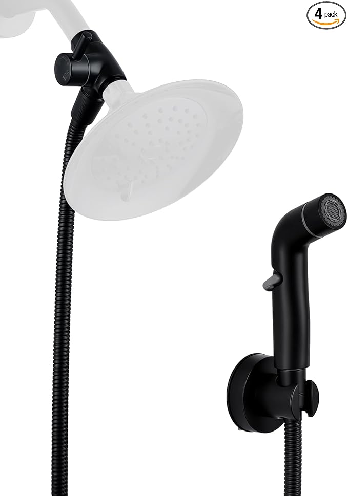 G-Promise Dog Shower Sprayer Attachment for Fast and Clean Pet Showering, Multifunctional Shower, Metal Diverter, 78 Inch Extra Long Hose, No Drill Hook, Dog Washing-Bathroom (Matte Black)