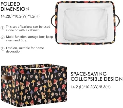 Didi & Hosa Storage Basket Cube Collapsible Toys Shelf Baskets Bin with Handle Laundry Organizer Storage Box for Home School & Office (Basket-12)