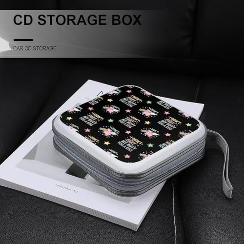 Hard Plastic 40-Disc Storage Binder I Didnt My Blew You A Kiss Cute Pig, Protective CD/DVD Wallet with Zipper, Portable Organizer for Movies Music