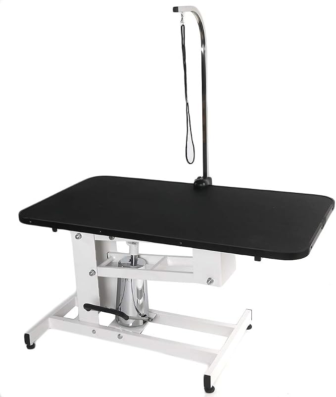 Bonnlo 42.5 inch Hydraulic Dog Grooming Table, Professional Heavy Duty Grooming Table for Dogs, Trimming Table Drying Table w/Arm/Noose