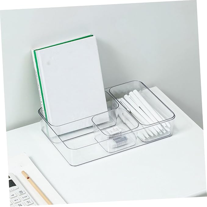 1Set Clear Drawer Organizer Set Sturdy Pet Storage Dividers for Kitchen Bathroom Dresser Office Multi Clear Organizers for Cosmetics Jewelry Stationery More