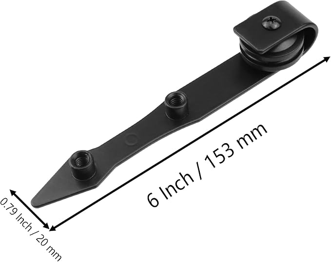 Mini Cabinet Sliding Barn Door Hardware Kit, J-Shape, 4 Pcs | Heavy Duty & Rust-Proof Carbon Steel, for TV Stand, Cupboards, Storage Cabinets, Wardrobes