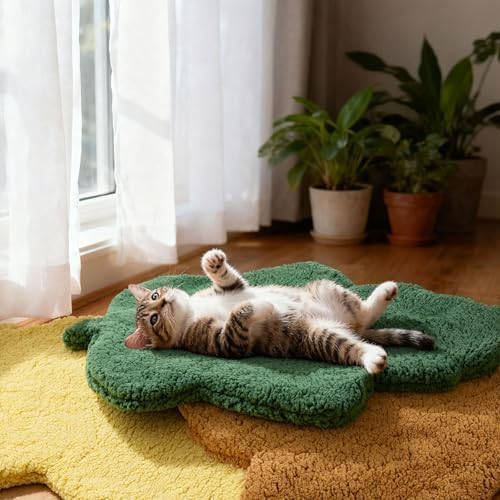 3 Pack Self Warming Pet Bed Leaf Shape Self Heating Cat Dog Mat Washable Thermal Sleeping Pad for Indoor Outdoor Hedgehog, Bunny, Sugar Glider, Rat, Chinchilla(Mixed Colors,Large-19 x29)