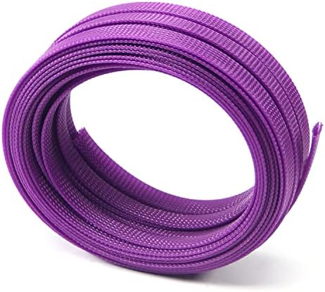 Bettomshin 1Pc 32.8Ft(10m) Cable Management Sleeve, 1/2"(12mm) Width PET Purple Cord Protector, Wire Loom Tube Insulated Split Sleeving for USB Cable Power Cord Organizer Video Cable Hider