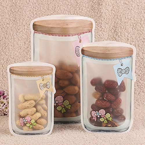 20 PCS Reusable Mason Jar Zipper Bags Mason Jar Bag Refrigerator Organizer Stand-up Airtight Seal Saver Bags Food Storage Sandwich Bags for Kitchen Snack (10L 6M 4S)