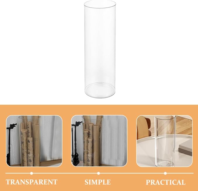 Plastic Cylinder Organizer for Brushes and Cards, Versatile Pet Art Supply Container Elegant Design, for Study Rooms and Office Organization