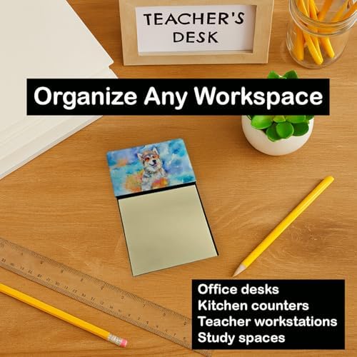 Caroline's Treasures Alaskan Malamute Hippie Dawg Sticky Note Holder Refillable Dispenser Self-Sticky Note Pads, Memo Pads Blank Desk Accessories