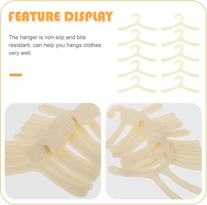 Totority 10pcs Dog Coat Hangers Lightweight Plastic Pet Apparel Hangers for Dogs and Puppies Compact Clothes Organizer to Keep Pet Clothing Fresh and Neat