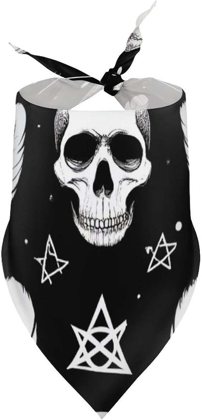 Portable Adjustable Goth Raven Crow Skull Moon Star Gothic Witch Magic Spirit Board Triangle Dog Scarf, Lightweight and Comfortable Pet Daily Accessories for Casual Daily Use