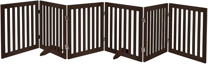 unipaws 120" Extra Wide Pet Gate and Pet Playpen Combination for Dog Cat | 24” Height Free Standing Dog Gate for Doorways, Stairs, Foldable Puppy & Room Divider, Indoor Use
