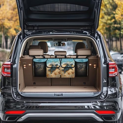 Turtle Car Trunk Organizer Hanging Detachable Car Backseat Storage Bag Foldable Multipurpose Storage Bag for Automotive Trunk Storage and Decoration