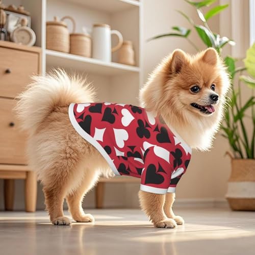 Playing Cards Dog Shirt Pet Cotton T-Shirt Breathable Dog Clothes