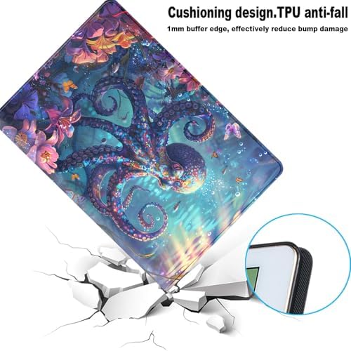 for Samsung Galaxy Tab A 10.1 2016 (SM-T580/T585/T587) Tablet Protective Cover with Adjustable Stand and Magnetic Auto Wake/Sleep,Colorful Octopus