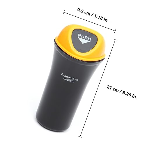 Yardwe Portable Mini Car Trash Can with Leakproof Cover and Clip Abs Vehicle Garbage Bin Organizer for Car Seat Door and More Yellow Multi-Functional Storage for Snacks Supplies and Pet