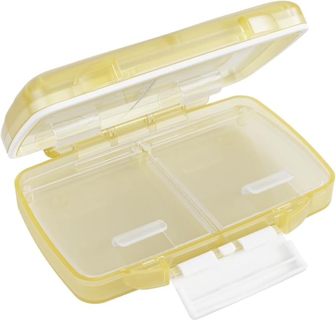 Ezy Dose Moisture-Proof Travel Pill Case, 4 Compartments, Cream, Small | Moisture-Proof Pill Case, Medicine Planner, Vitamin Organizer Box, Travel-Friendly, Latch-Closure to Secure Contents