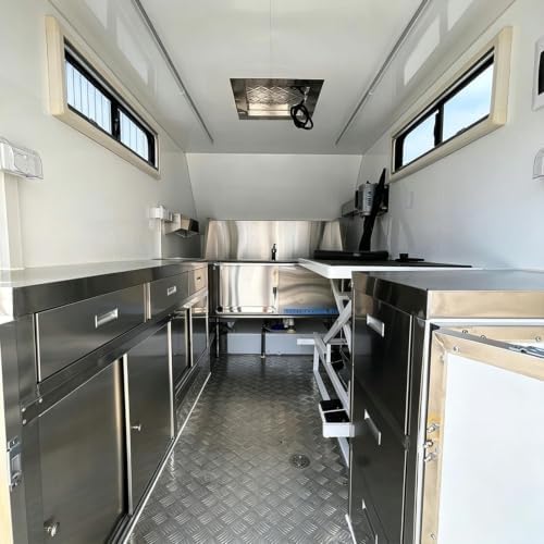 Commercial Mobile Pet Grooming Trailer Dog Grooming Station Trailer | Ideal for Professional Grooming Services with Practical Interior Design, Water Setup, Storage and Custom Solutions