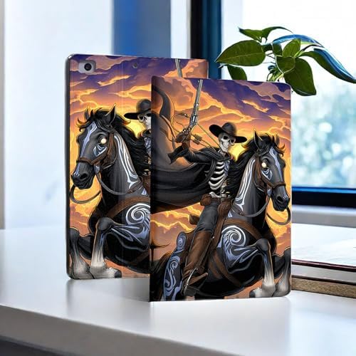 for Microsoft Surface Pro 11/10/9-13" 2024/2022 Tablet Case,Auto Wake/Sleep,Adjustable Stand Protective Cover - Skeleton Cowboy