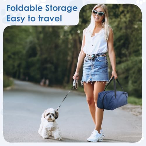 24 Inch Collapsible Soft Dog Crate for Small Dogs, Travel Dog Crate Bule | Portable Dog Crate Soft Sided, 4-sided Mesh Vents, Foldable with Storage Bag, Fit Small Dogs & Large Cats, Indoor/Outdoor