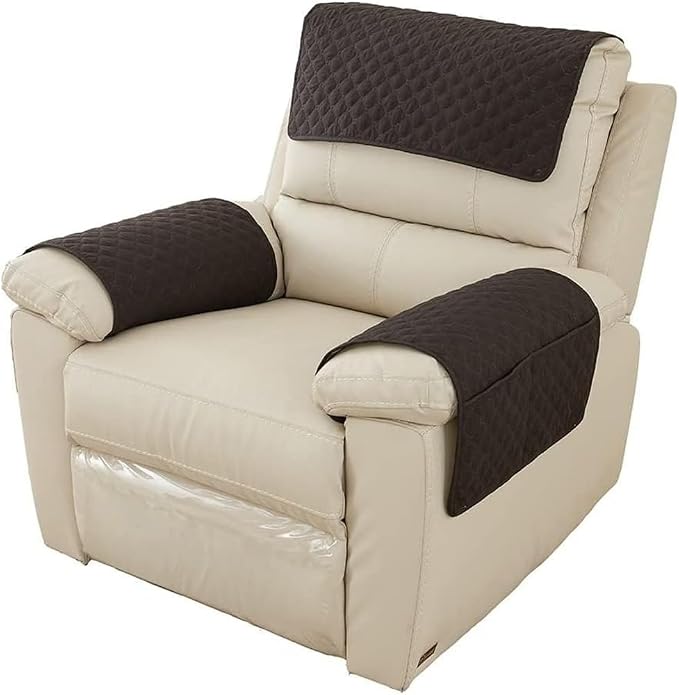 Armrest Covers Armchair Slipcover, Couch Arm Covers Recliner Covers with Storage Pockets Armrest Protector for Chair Sofa(Black,1 Seat | 3 Piece Set)