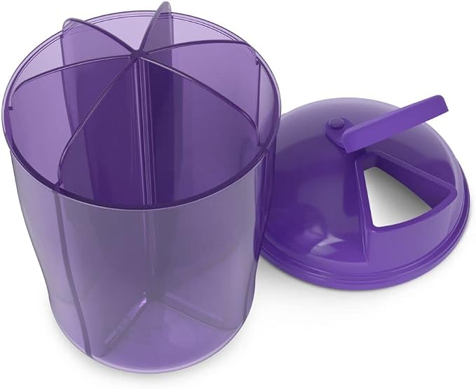 Ezy Dose 30-Day Vitamin Organizer, 6 Large Compartments, Purple, BPA-Free | Monthly Storage System Features Spacious Sections for Supplements, 6 Large Compartments for Organized Daily Routines