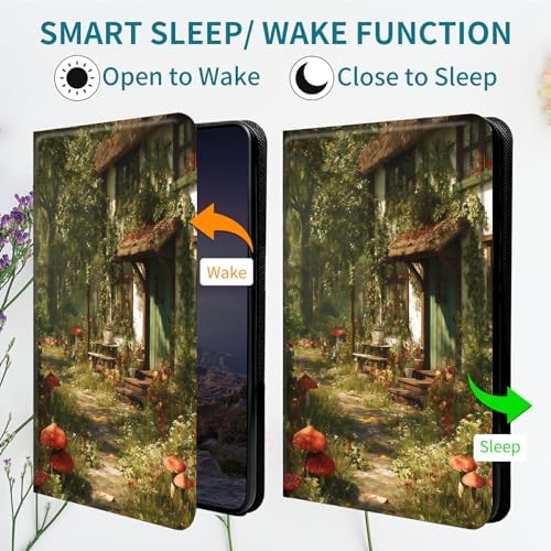 Case for Samsung Galaxy Tab S10 Ultra 2024/S9 Ultra 2023/S8 Ultra 2022 14.6", 360 Degree Rotating Stand with Multi-Angle Vertical Shockproof Shell for Women Men, Red Mushroom Village