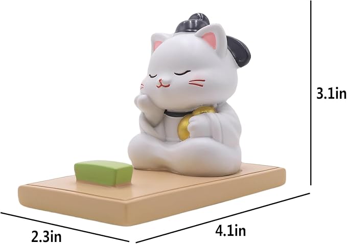 Cute Cat Phone Holder for Desk Kitten Phone Stand Desktop Holder Stand for All Smartphones Tablets Kawaii Kitty Desk Ornament
