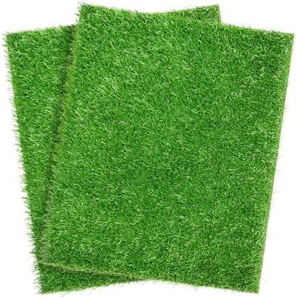 2 Pack Artificial Dog Grass Pee Pad 26" x 17", Indoor Potty Training Turf | Easy to Clean, with Drainage, Reusable, Realistic, Fake Grass Mat, for Apartment, Balcony, Outddor Use