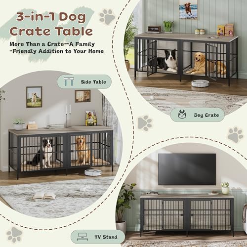 Chicken Coop Indoor Outdoor, Chicken Run Duck Coop Quail Coop Small | 3-in-1 furniture: dog crate, TV stand, side table. Heavy-duty steel & particleboard. 150LBS top/bottom load. Escape-proo