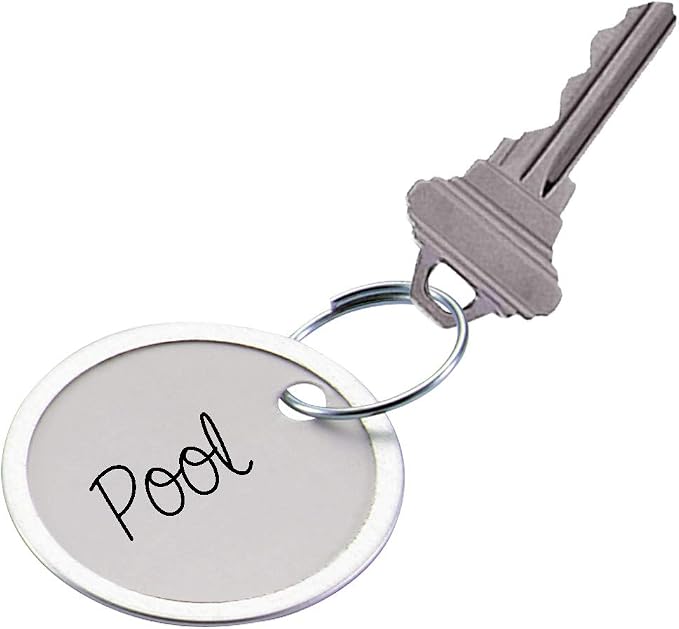 Lucky Line Round Paper Tag 1-1/4" with Metal Rim and Split Ring, 25 Count, Assorted Colors (28529)
