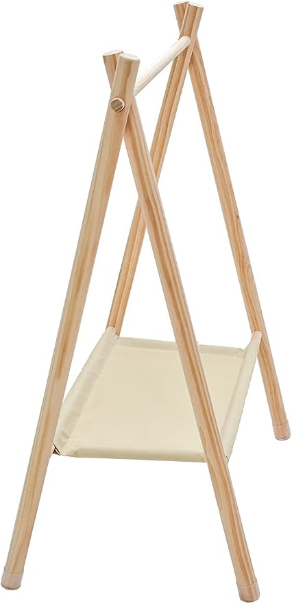 Garment Rack for Pets/Dolls/Baby, Hanger Rack, Dress up Storage, Clothes Organizer, Wooden (Beige, Large)