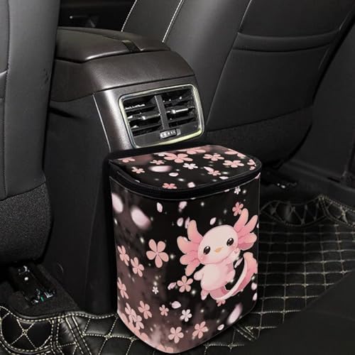 DISNIMO Cute Puppy Dog Car Trash Can with Lid Leak Proof Trash Bin Garbage Bag Collapsible Automatic Portable Trash Can Easy to Clean Used in Car Home Office