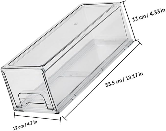 HOMSFOU Fridge Bin Freezer Organizer Bins Retractable Drawer for Cleaning Supplies