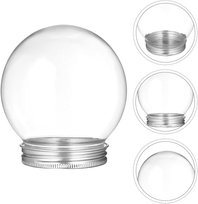 GALPADA 5pcs Plastic Dome Candy Bottle 150ml with Screw on Lid
