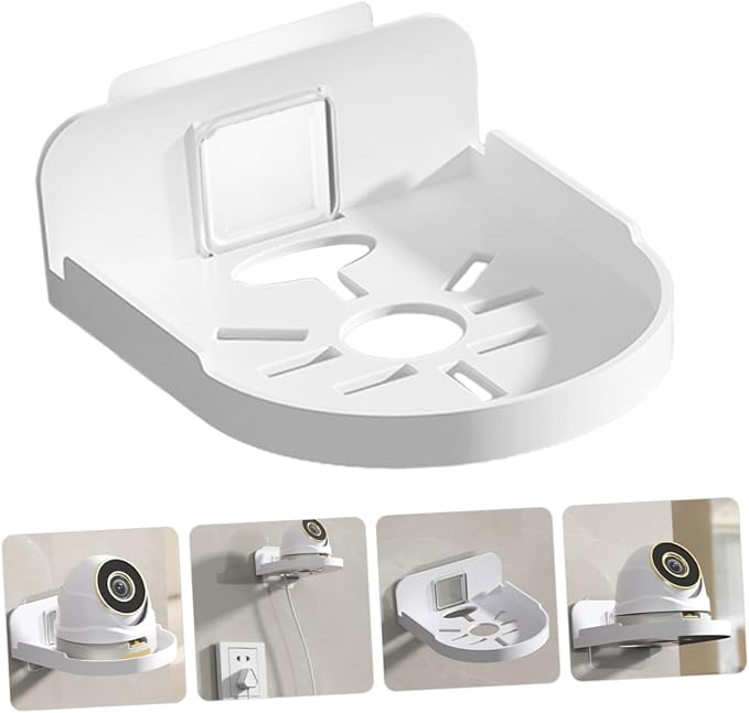 Wall Mounted Camera Shelf Bracket No Drill Indoor Storage for Monitors Speakers Decor Versatile Cable Management Design for Home Dorm Use